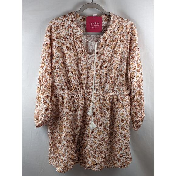 3/4 Sleeve Peasant Woven Maternity Blouse Ingrid &‎ Isabel Floral Career Tie XS - Picture 7 of 8